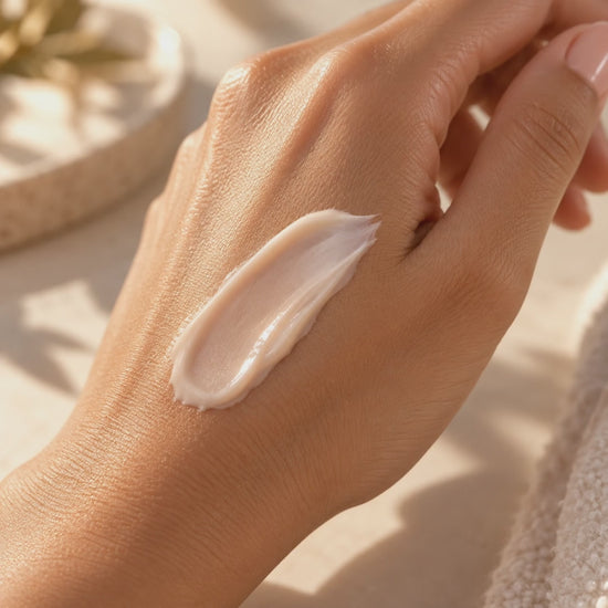 Texture de la Crème Fermeté Glimoir, application massée sur la peau